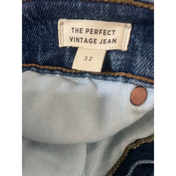 MADEWELL The Perfect Vintage Jean in Alstyne Wash Raw Hem Women's 32 - Picture 7 of 7